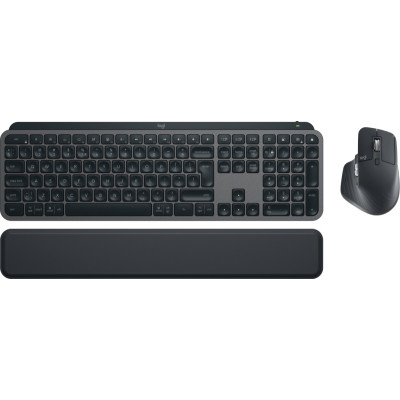 Belaidė klaviatūra ir pelė + Atrama riešui Logitech MX Keys S Combo, Graphite-Klaviatūros