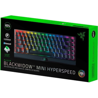 Žaidimų klaviatūra Razer BlackWidow V3 Mini HyperSpeed/USB+RF Wireless+Bluetooth/Yellow