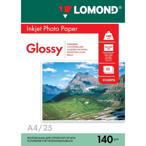 Fotopopierius Lomond Photo Inkjet Paper Blizgus 140 g/m2 A4, 25 lapai-Foto popierius-Popierius