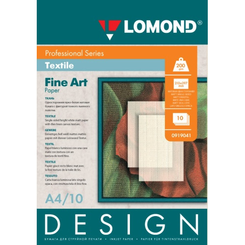 Fotopopierius Lomond Fine Art Paper Design Textile Matinis 200 g/m2 A4, 10 lapų-Foto