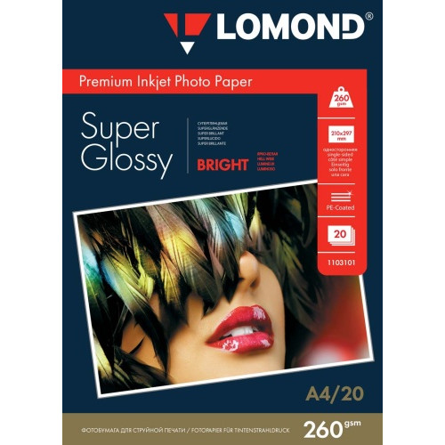 Fotopopierius Lomond Premium Photo Paper Super Blizgus 260 g/m2 A4, 20 lapų, Bright-Foto