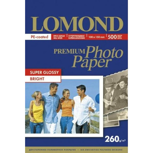 Fotopopierius Lomond Premium Photo Paper Super Blizgus 260 g/m2 10x15, 500 lapų, Bright-Foto