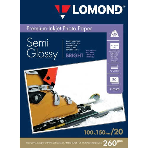 Fotopopierius Lomond Premium Photo Paper Pusiau blizgus 260 g/m2 10x15, 20 lapų, Bright-Foto