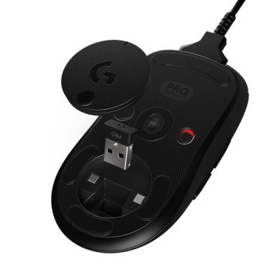 Logitech G PRO Hero Laidinė žaidimų pelė, USB Type-A, Juoda-Klaviatūros, pelės ir