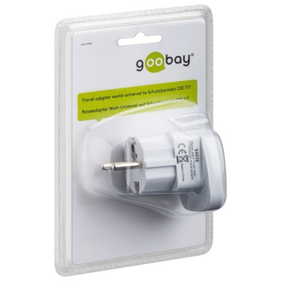 Goobay 94026 World to EU Travel Adapter, kelionių adapteris (UK, US, IT, CH, į EU)