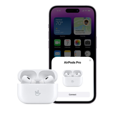 Apple AirPods Pro (2nd Gen) Belaidės ausinės Earbuds, Balta (MQD83ZM/A)-Ausinės ir