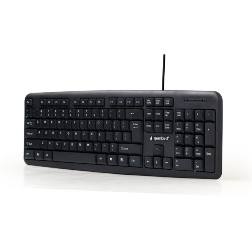 Gembird KB-U-103 Laidinė klaviatūra, USB, US English, Juoda-Klaviatūros, pelės ir