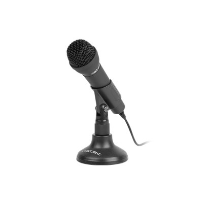 Natec Microphone NMI-0776 Adder Black, Wired-Mikrofonai-Vaizdo kameros ir jų priedai