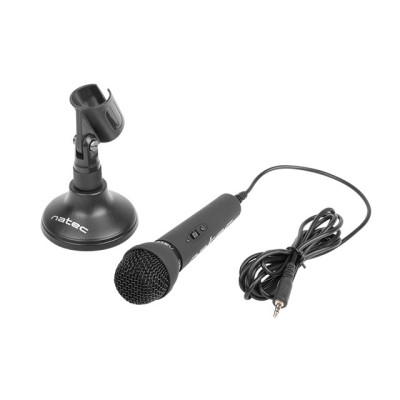 Natec Microphone NMI-0776 Adder Black, Wired-Mikrofonai-Vaizdo kameros ir jų priedai