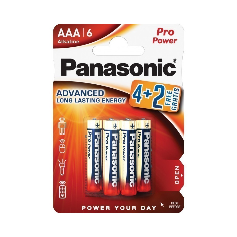 Panasonic Pro Power battery LR03PPG/6B (4+2)-Fotoaparatų baterijos-Fotoaparatai ir jų priedai
