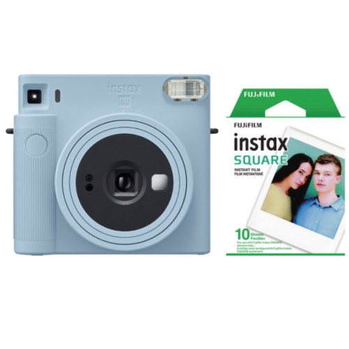 Momentinis fotoaparatas instax SQUARE SQ1 GLACIER BLUE+instax SQUARE glossy (10pl)-Momentiniai