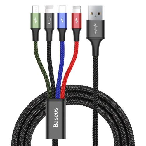 Baseus Fast USB cable 4in1 USB-C / 2x Lightning / Micro 3,5A 1,2m - black-Laidai ir
