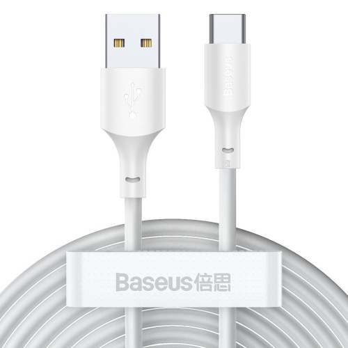 Baseus Simple Wisdom Data Cable Kit USB to Type-C 5A (2PCS/Set）1.5m White-Laidai ir