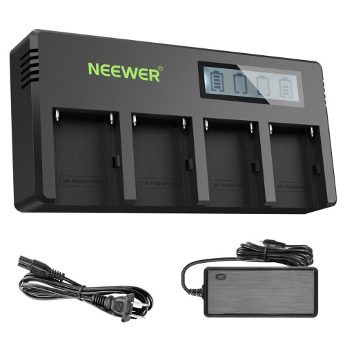 Neewer 4 Channel LCD Display Charger For Sony NP-F550 10100458-Baterijų