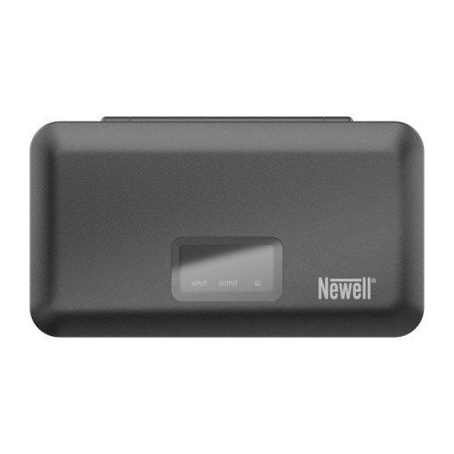 Newell LCD dual-channel charger with power bank and SD card reader for NP-W126 batteries for