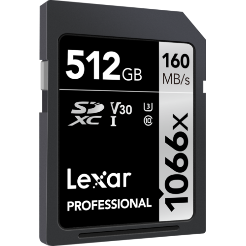 LEXAR PRO 1066X SDXC U3 (V30) UHS-I R160/W120 512GB-SDHC kortelės-Skaitmeninės laikmenos