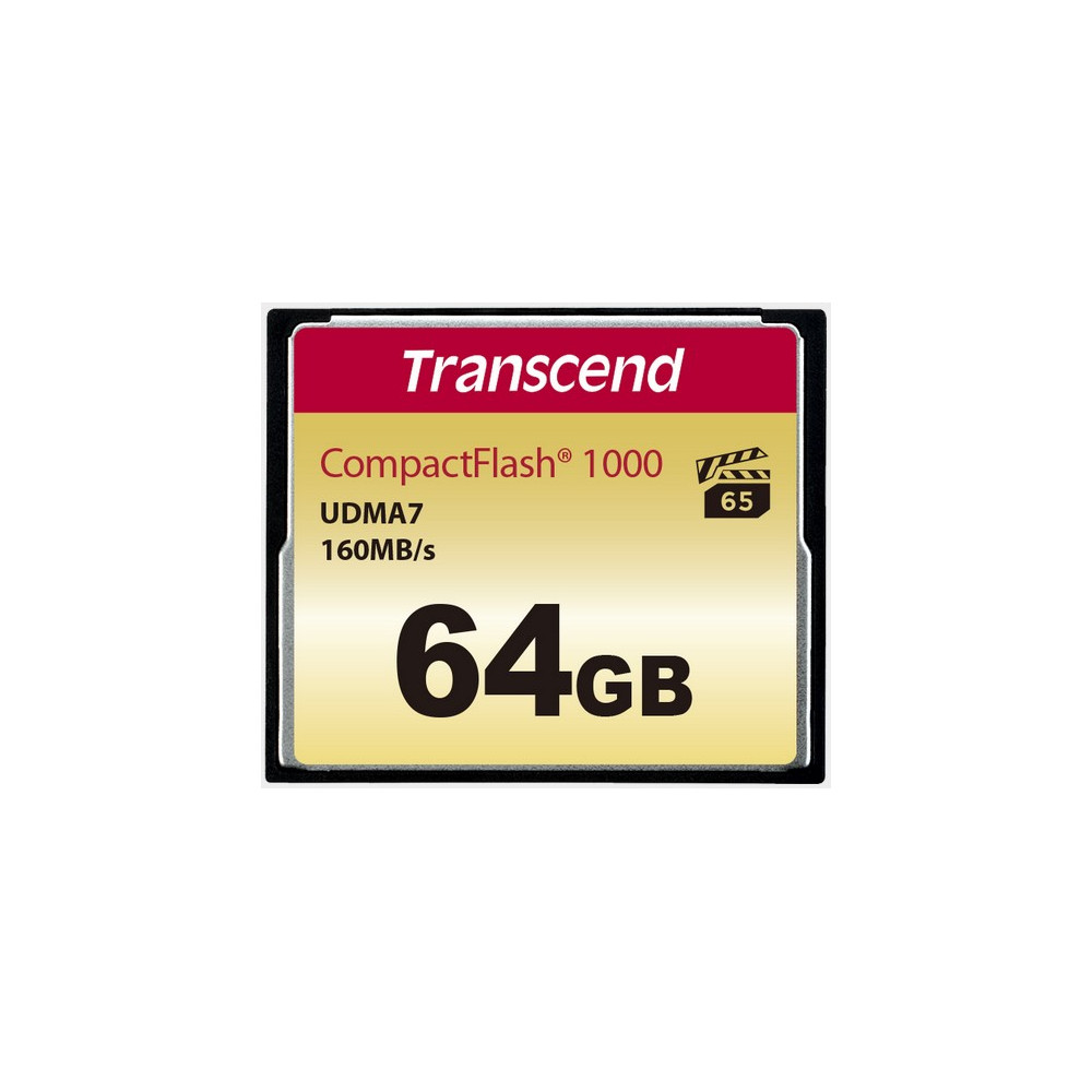 Transcend Compact Flash 64GB 1000x-CF kortelės-Skaitmeninės laikmenos