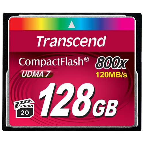 Transcend Compact Flash 128GB 800x-CF kortelės-Skaitmeninės laikmenos