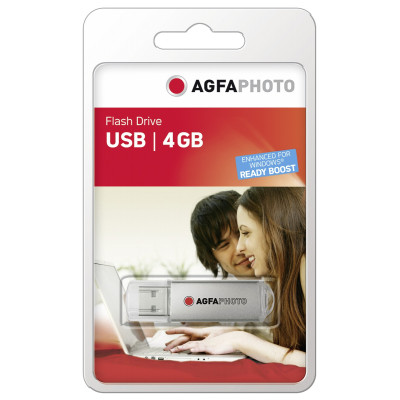 AgfaPhoto USB 2.0 4GB silver USB atminties raktas-USB laikmenos-Skaitmeninės laikmenos