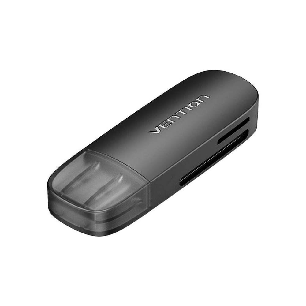 Vention CLEB0 2-in-1 USB 2.0 A (SD+TF) Memory Card Reader (black)-Kortelių