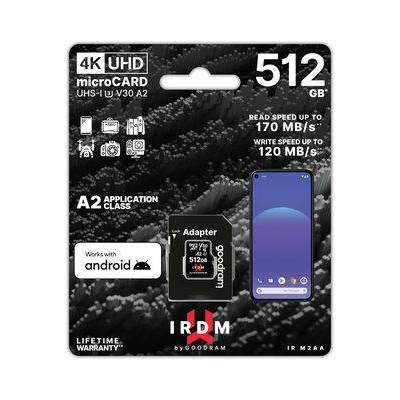 GOODRAM IRDM microSDXC 512GB V30 UHS-I U3 + adapter-MicroSD kortelės-Skaitmeninės laikmenos