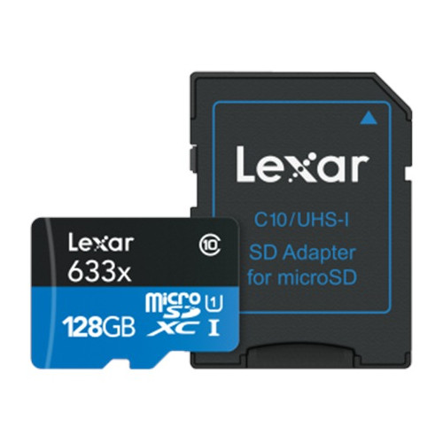 Lexar microSDXC 633x UHS-I 128GB with Adapter-MicroSD kortelės-Skaitmeninės laikmenos
