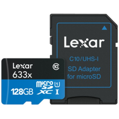 Lexar microSDXC 633x UHS-I 128GB with Adapter-MicroSD kortelės-Skaitmeninės laikmenos
