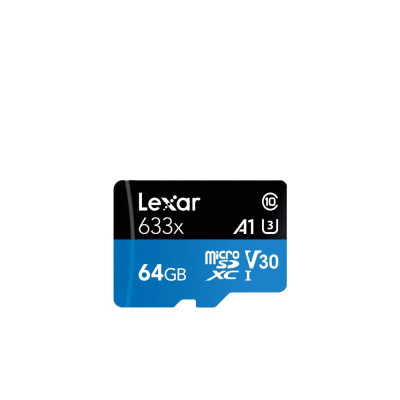 LEXAR 633X MICROSDHC/SDXC NO ADAPTER (V30) R95/W45 64GB-MicroSD kortelės-Skaitmeninės laikmenos
