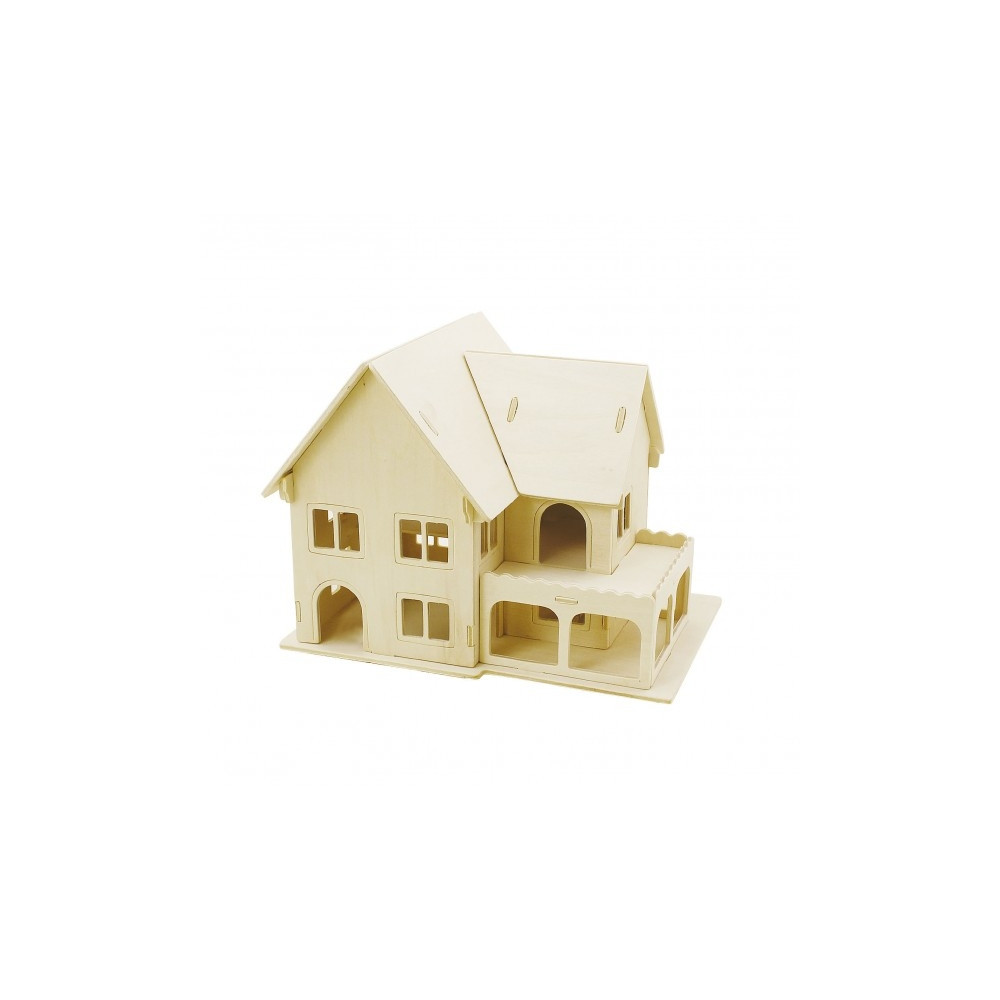 3D medinis konstruktorius - Namas su veranda-Mediniai žaislai-Creativ žaislai