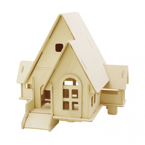 3D medinis konstruktorius - Namas su rampa-Mediniai žaislai-Creativ žaislai