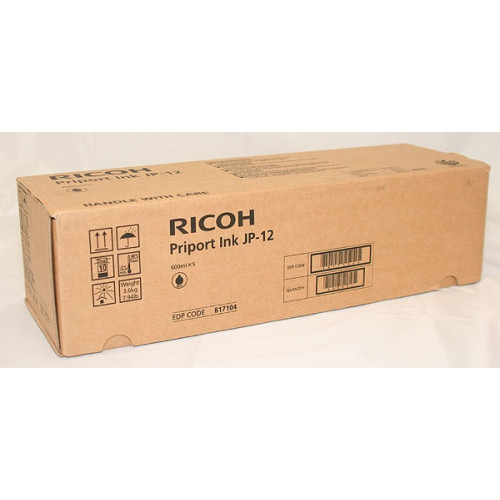 Ricoh JP 12 (817104) (1VE 5 vnt), juoda kasetė-Originalios kasetės Ricoh-Originalios