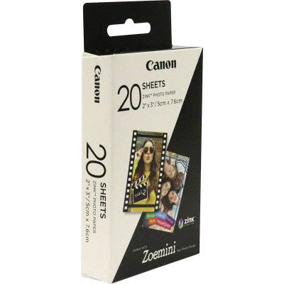 Canon 20 sheets ZP-2030 Photo Paper, White, 5 x 7.6 cm-Fotoplokštelės momentiniams