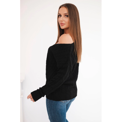 Moteriškas juodas megztinis Comb-Moteriški megztiniai-Moterims