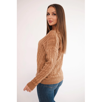 Moteriškas rudas megztinis Comb-Moteriški megztiniai-Moterims