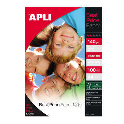 Foto popierius APLI BEST PIRCE, A4, 140 g/m2, 100 lapų-Foto popierius-Popierius ir popieriaus