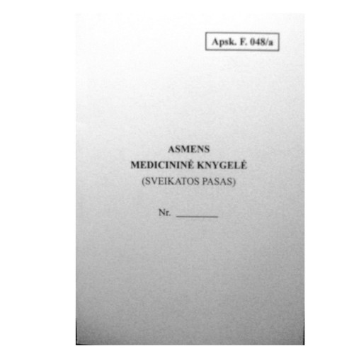 Asmens medicininė knygelė F.048/a-Kiti-Popierius ir popieriaus produktai