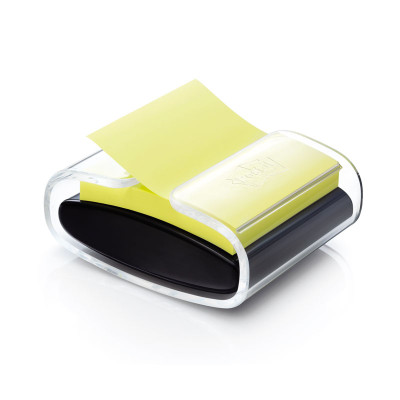 Lipnių lapelių dėklas Post-it® Z-Notes PRO, juodos spalvos/skaidrus-Lipnios etiketės ir