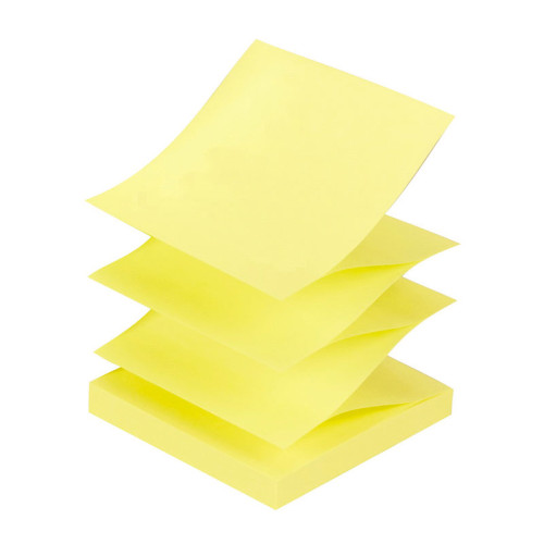 Lipnūs lapeliai FORPUS, Z-lankstymo, 75 x 75 mm, geltona sp., 100 lapelių-Lipnios etiketės ir