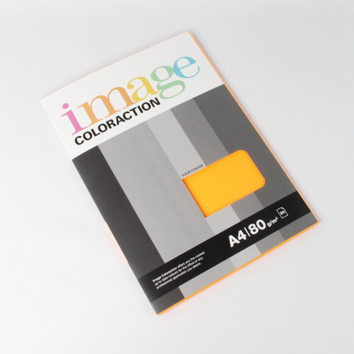 Spalvotas popierius IMAGE COLORACTION, A4, 80 gsm, 50 lapų, ACAPULCO / NEON ORANGE-Spalvotas