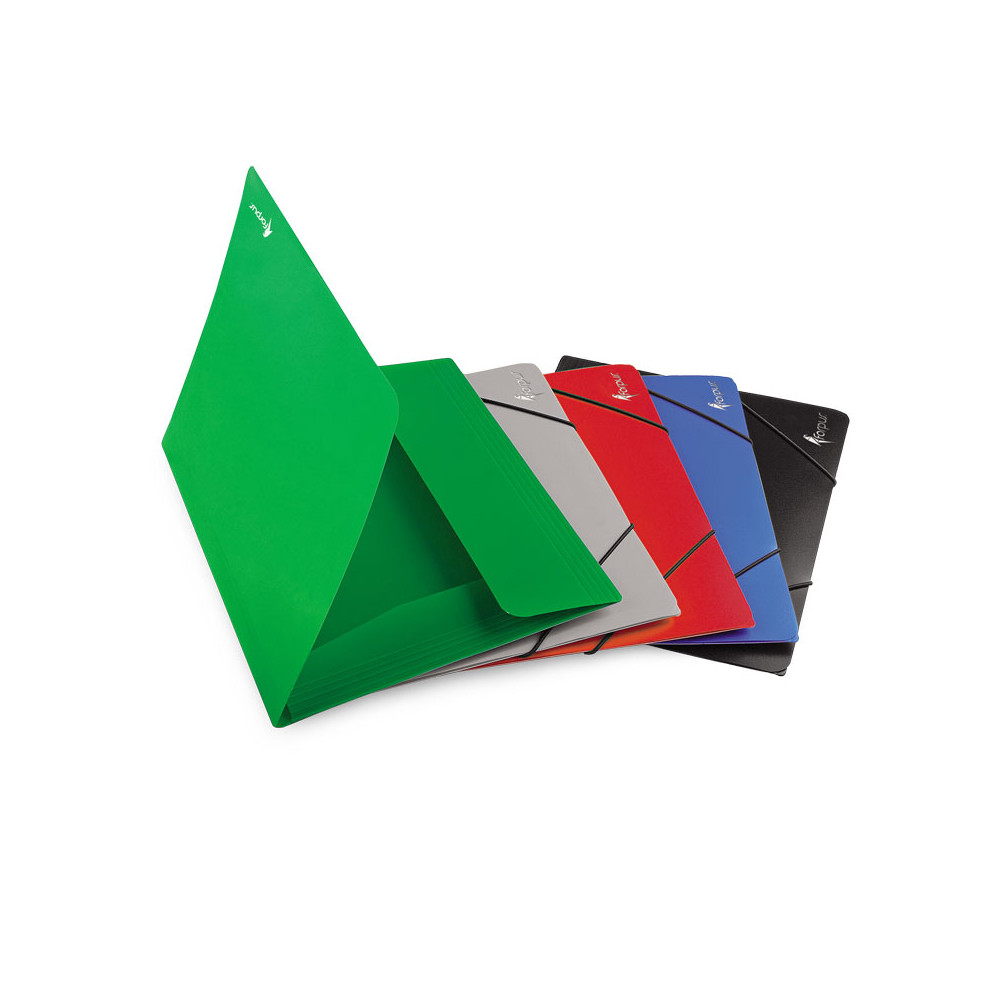 Aplankas dokumentams su gumele A4, žalia-Aplankai ir dėklai dokumentams-Dokumentų laikymo