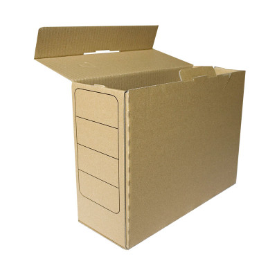 Archyvinė dėžė SMLT, 243 x 120 x 320 mm, ruda-Archyvavimo dėžės ir priedai-Dokumentų laikymo