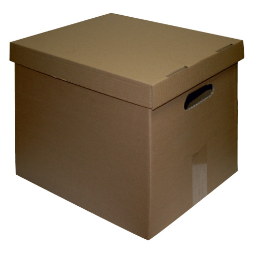 Archyvinė dėžė SMLT, su dangčiu, 351 x 344 x 287 mm, ruda-Archyvavimo dėžės ir
