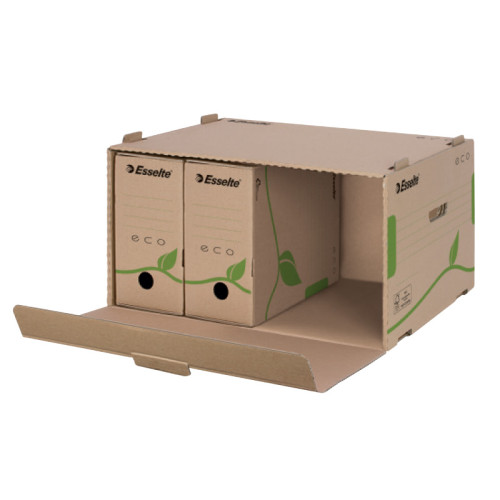 Archyvinė dėžė - konteineris ESSELTE, 259 x 439 x 340 mm, ruda-Archyvavimo dėžės ir