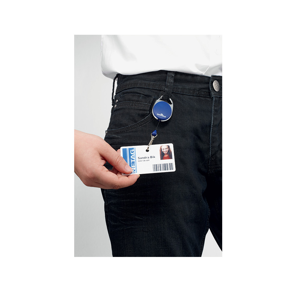 Laikiklis vardinei kortelei DURABLE (kabliukas), tamsiai mėlyna-Vardinių kortelių laikikliai