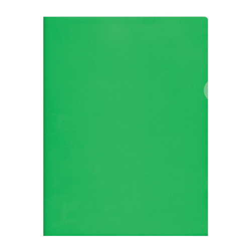 Dėklas dokumentams L forma A4, 115 mik., (pak. - 50 vnt.), žalias-Įmautės, L formos