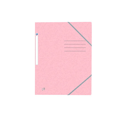 Dėklas dokumentams su gumele ELBA OXFORD, A4, kartoninis, pastelinė rožinė-Aplankai ir dėklai