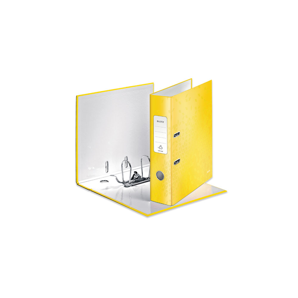 Segtuvas LEITZ WOW 180°, A4, 80mm geltona sp.-Segtuvai-Dokumentų laikymo, archyvavimo priemonės