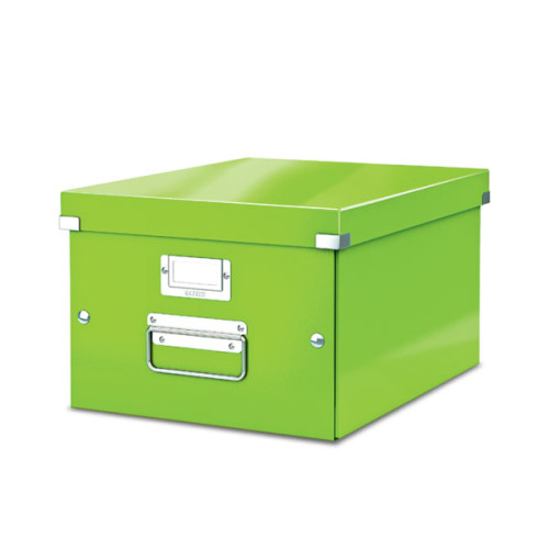 Archyvavimo dėžė LEITZ WOW, sudedama, A4, 200 x 281 x 370 mm, žalia sp.-Archyvavimo dėžės ir
