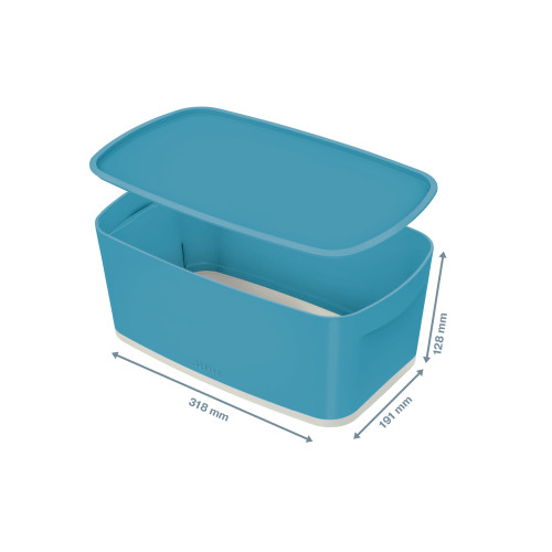 Daiktadėžė Cosy L:MyBox su dangteliu, maža, mėlynos sp..-Archyvavimo dėžės ir