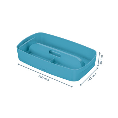 Dėžutė daiktams Cosy L:MyBox su skyriais, maža, mėlynos sp.-Archyvavimo dėžės ir
